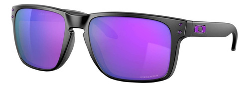 Anteojos de sol Oakley Holbrook XL Extra large con marco de o matter color matte black, lente violet de plutonite prizm, varilla matte black de o matter - OO9417