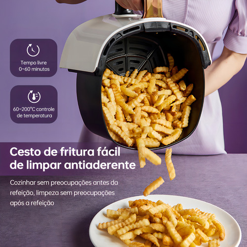 Perfin PFBR001 fritadeira elétrica sem óleo Air Fryer Digital Touch 8L 1400W branca eletrodoméstico multifuncional27V