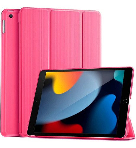 Capa Para iPad 9 Geração 10.2 (2021) Smart Premium Sleep Cor Rosa Escuro