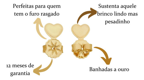 Tarraxa Mágica Levanta Orelha Rasgada Kit 5 Pares Semijóia