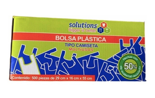 Bolsa Bolsas Plástica Biodegradable Tipo Camiseta 500 Piezas