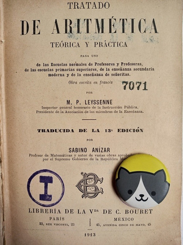 Libro Tratado De Aritmética Leyssenne 116n6