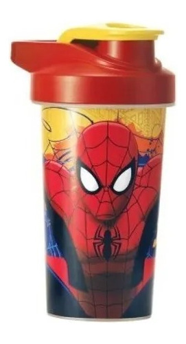 Vaso Mixer De Spiderman Para Chicos Con Tapa Y Asa