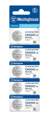 Pack 5 Pilas Cr2032 Tipo Botón Westinghouse 