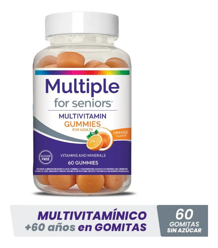 Multiple Seniors Gummies Multivitaminico En Gomitas 60u Oran