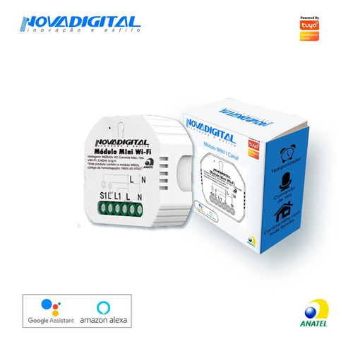 Imagem 4 de 5 de Módulo Mini Inteligente Nova Digital Ms104 Wi-fi Tuya