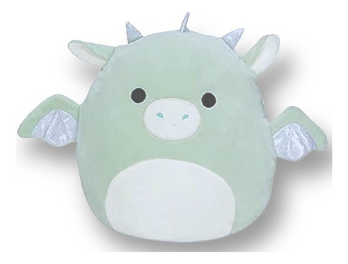 Squishmallows 7 Drew Dragon Plush - Verde Con Barriga Blanca