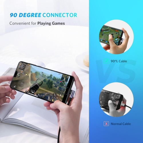 Cable Usb-c A Usb-c | 1 Metro | Conector Con Ángulo