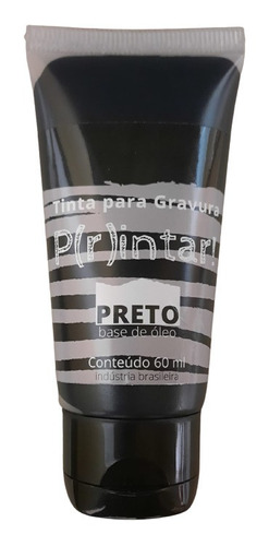 Tinta Para Gravura Cor Preto 60ml - P(r)intar