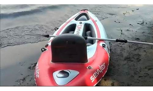 Kayak K1 Descubierto Quikpak 1 Per Con Remo Y Bomba Sevylor Color Blanco
