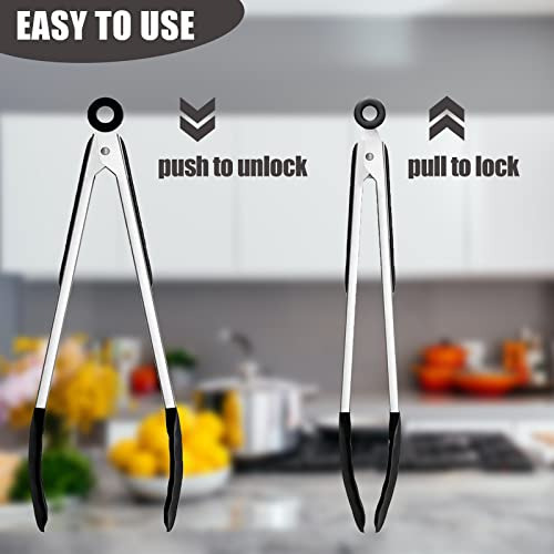 Yawall Tongs For Cooking 2 Pcs Kitchen Tongs With Silicone T