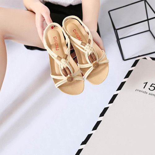 Sandalias Bohemio Planas Elegantes Y Casuales Con Forma De B