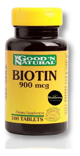 Biotin 900 Mcg X100 Tabletas Biotin - Unidad a $539