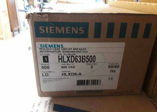 Interruptor Termomagnetico Siemens 3x500a Hlxd63b500 Nuevo