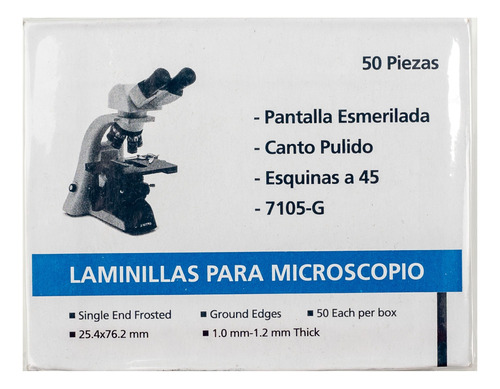 Laminillas Portaobjetos Esmerilados Pak 5 Cj Con 50 Pz (250)