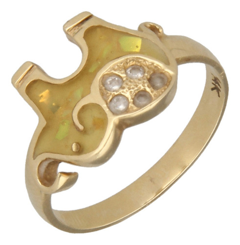 Anillo De 14k Oro Amarillo, Motivo Elefante 3 Gramos