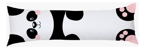Travesseiro De Corpo 1,30m X 38cm 2 Peças - Panda Cor Branco