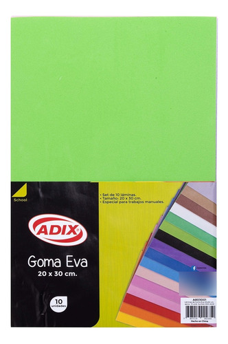 Goma Eva 20x30 Set 10 Unidades 