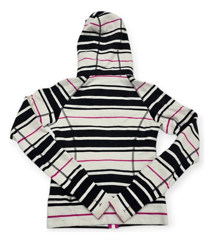 Sudadera Mujer Lululemon Blanca Con Lineas Negras Talla 2 (Usado)