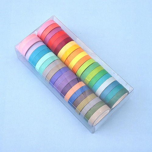 40 Piezas Arcoíris Cinta Adhesiva Adhesiva Decorativa Papel