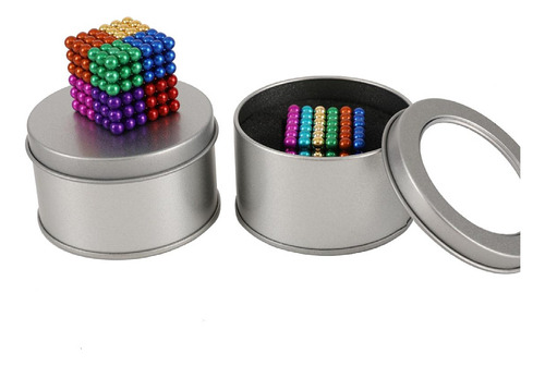 Caja De Hierro 216pcs De Bolas Magnéticas De 5mm Coloridas