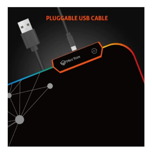 Imagen 7 de 9 de Mouse Pad Gaming M Retroiluminado Led Rgb Meetion Mt-pd120