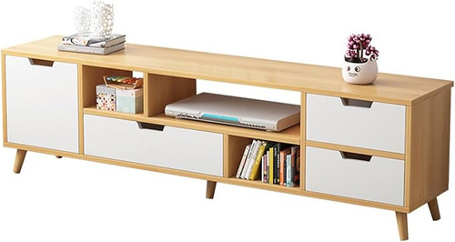 Vasoyo Gabinete Nórdico De Tv Simple Moderna Combinación De Mesa De Centro Hogar Sala De Estar Pequeño Apartamento Patas De Madera Maciza Gabinete De Tv Simple,140*30*38.5cm
