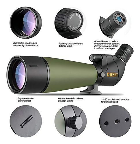 Gosky Go20x60-80 HD Telescopio con Trípode