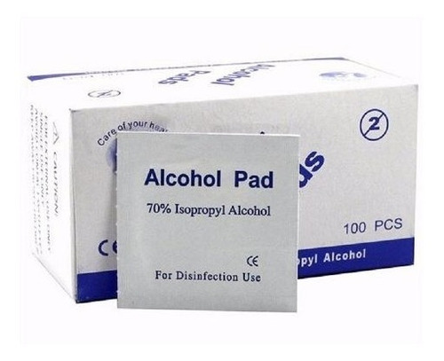 Alcohol Pad - Caja Con 100 Sobres - Desinfeccion Vendas Gasa