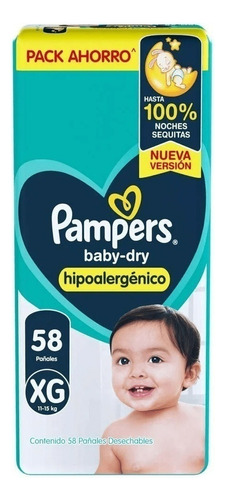 Pampers Pañal  Baby-dry Xg X 58