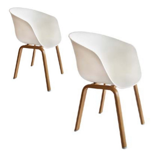 Sillon Hay Apoyabrazos Simil Madera Pack 2