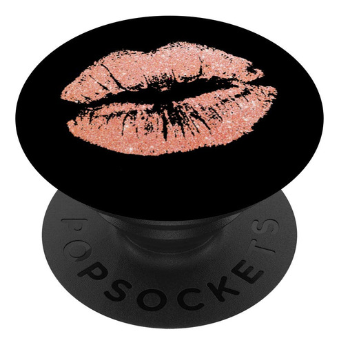 Rose Gold Lips Black Popsockets Grip Soporte Para Telefono