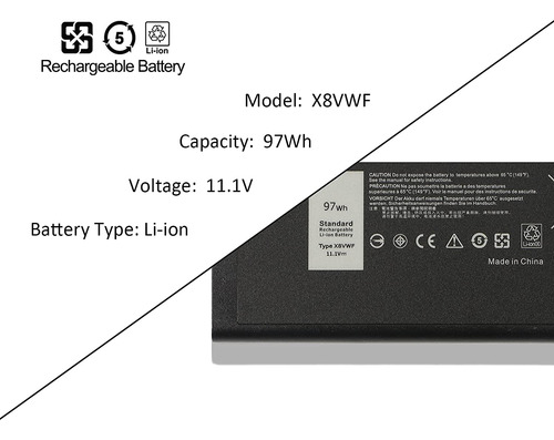 Batería X8vwf Xrjdf Para Dell Latitude 14 Rugged 5404 5414