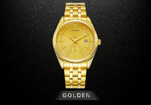 Relógio Amuda Dourado Feminino Barato Mais Brinde Surpresa