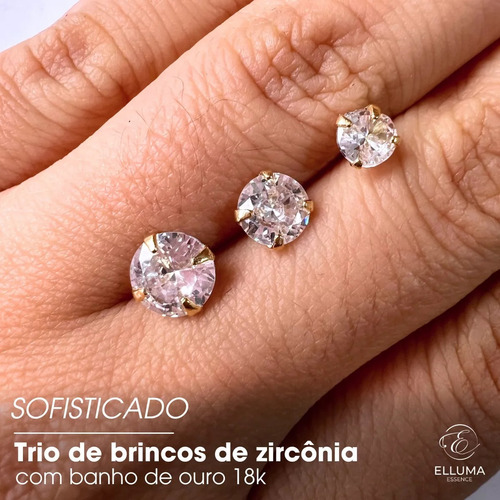 3 Pares De Pendientes Con Forma De Foco De Circonita, Varios