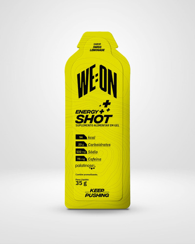 Energy Shot Gel Carboidrato We:on Caixa 10 Sachês - Vegano Sabor Swiss Lemonade