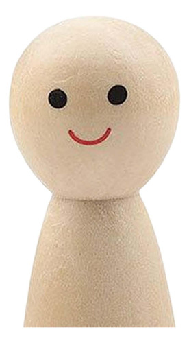 6 Figuras De Madera Sin Pintar Para Pintar Muñeco De Madera