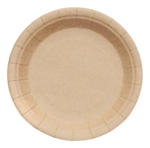 Plato Redondo X20 23 Cm Pastel Cumple Fiestas Descartable Color Kraft