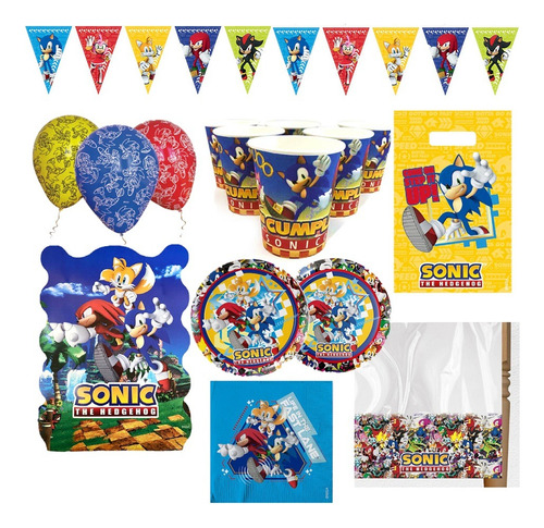 Pack Cumpleaños Sonic X 36 Cotillón Activarte