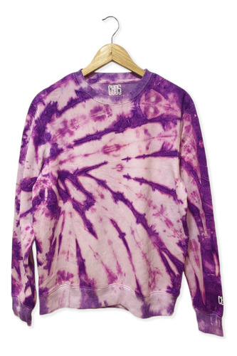 Poleron Caos Modelo Tie Dye Violeta, 100% Algodón