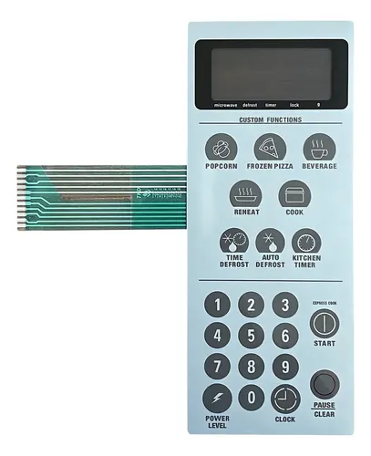 Membrana Teclado Micro-ondas Compatível GE 031AS MG31ADI 19x7,6cm