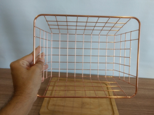 Imagem 4 de 7 de Cesto Organizador Multiuso Aramado Rosê - Lindo!!!