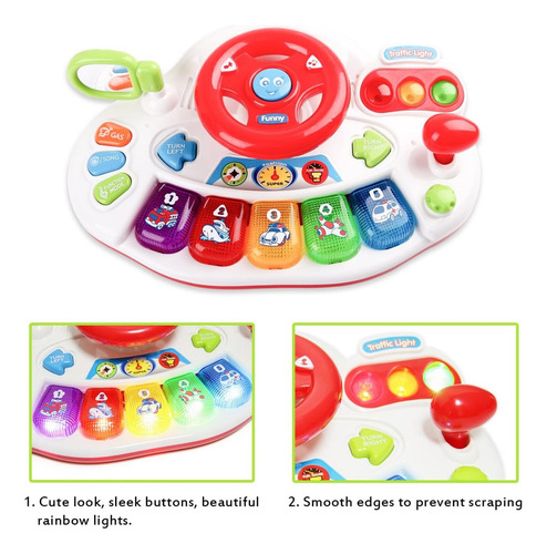 Volante De Auto Musical Didactico Con Piano Sonido Y Luz