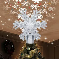 Comprar Aomil Proyector 3d Copo De Nieve Para Árbol 25cm Plateado Decoración Para Árbol De Navidad, Proyector Giratorio 3d Con Patrón De Copo De Nieve Plateado Para Decoración Del Árbol