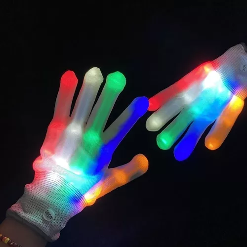 Guantes con luz LED 8 colores para disfraces de Halloween Cosplay para  Colcomx Guantes iluminados