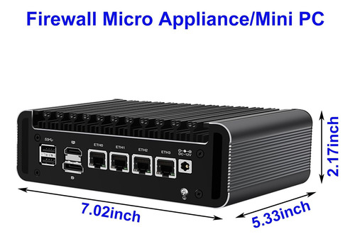 Firewall Micro Fanless Mini Pc Intel N100 Quad Core, Vpn, Ro
