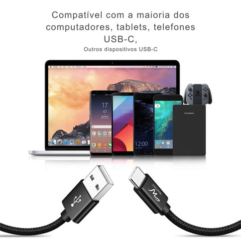 Cabo usb 3.0 2m Danet preto com entrada USB Tipo C saída USB