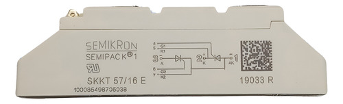 Módulo Tiristor Semikron Skkt 57/16 E 1200v 50a