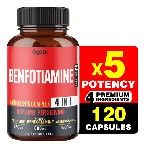 Suplemento De Benfotiamina De 600 Mg  2 Meses Para La Di.