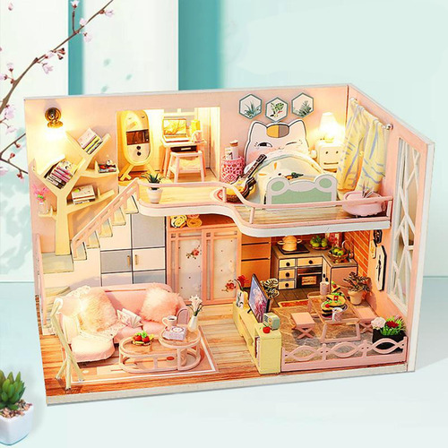 Kit De Casa De Muñecas Miniatura Diy Casa De Flores Madera